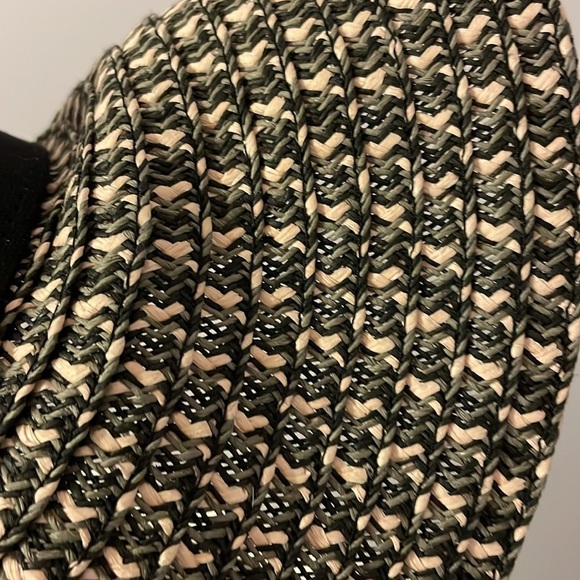 Sun N’ Sand Headwear Wide Brim Woven Visor Hat OS Black White Gray - Picture 10 of 13